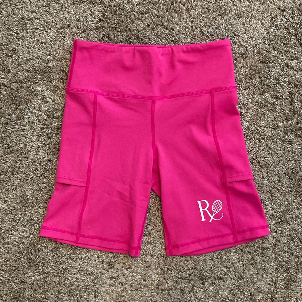 Women’s Hot Pink Biker Tennis Work Out Shorts-XS, The Farmers Market Global